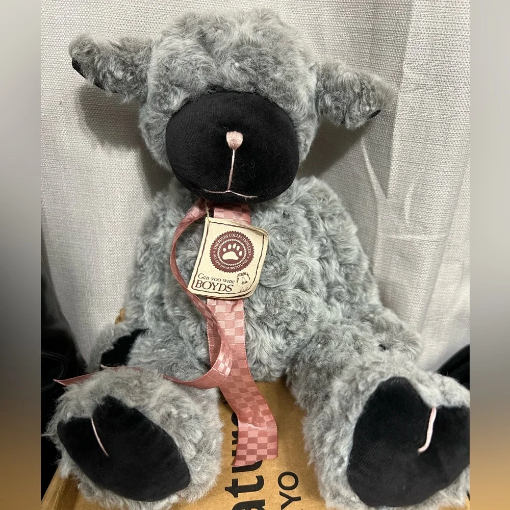 Boyds Bears Gray and Black Plush Bear